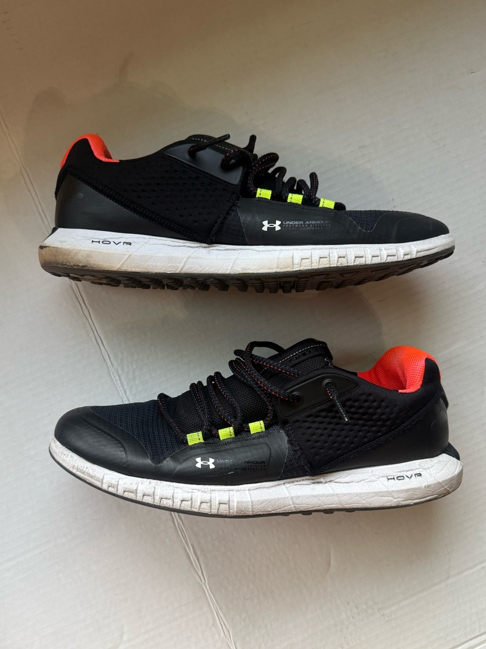 Under Armour Men’s Black HOVR Training Shoes with Orange Accent